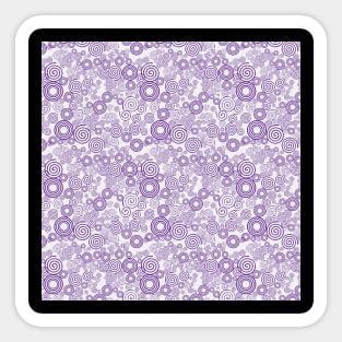 Trippy Purple and Gray Spiral Pattern Sticker